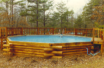 pool matches log cabin home