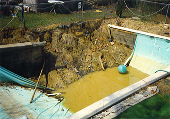Inground Pool Wall Cave In Damages